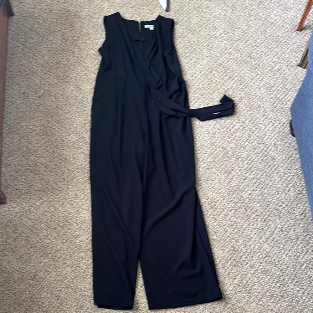 Banana Republic Navy Jumpsuit with Sleeveless Design and Tie Waist